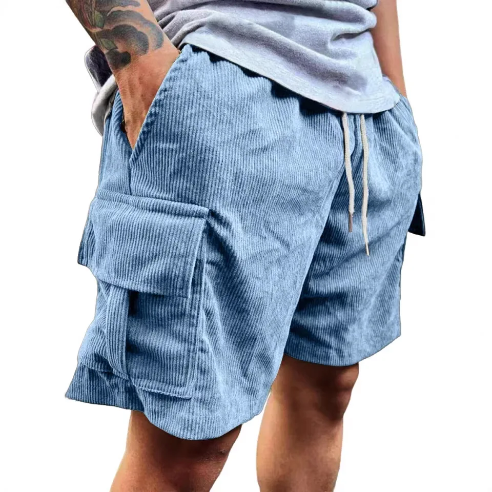 Men's Corduroy Shorts 2026 Summer New American Retro Casual Multi-Pocket Shorts Breathable Short Pants For Daily Outdoor thumbnail 5