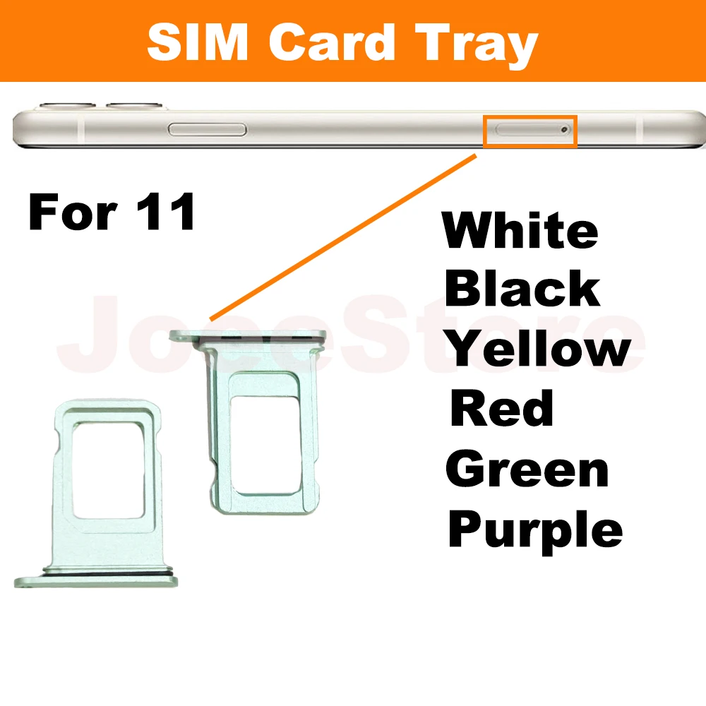 2pcs SIM Card Tray Slot For iphone 11 Single Dual Sim Card Adapter Chip Drawer Holder Replacement Parts