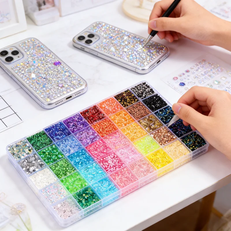 40 Colors Resin Flatback Rhinestones Gems for Phone Case DIY Nail Art Clothing Shoes Craft Decoration Accessories thumbnail 2
