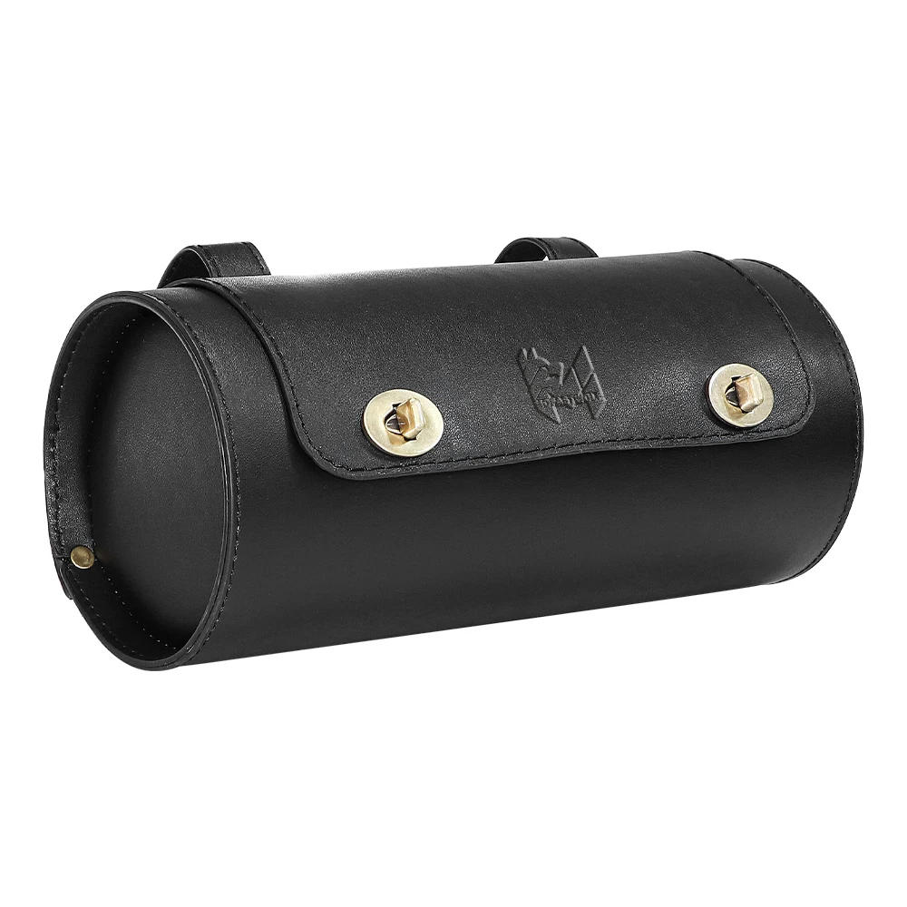 Durable PU Leather Motorcycle Saddlebag Wear-Resistant Motorbike Roll Luggage Bag for Bikers thumbnail 4