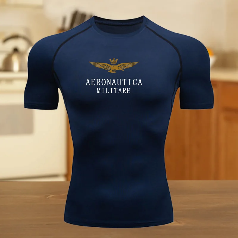 Compression T Shirt Men Bodybuilding Sportswear Short Sleeve Quick Dry Workout Shirts Sport Fit Tops Tee Gym Running T-shirt Men thumbnail 3