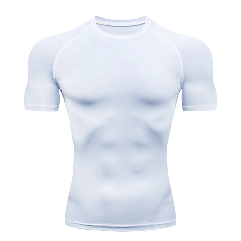 Compression T Shirt Men Bodybuilding Sportswear Short Sleeve Quick Dry Workout Shirts Sport Fit Tops Tee Gym Running T-shirt Men thumbnail 6