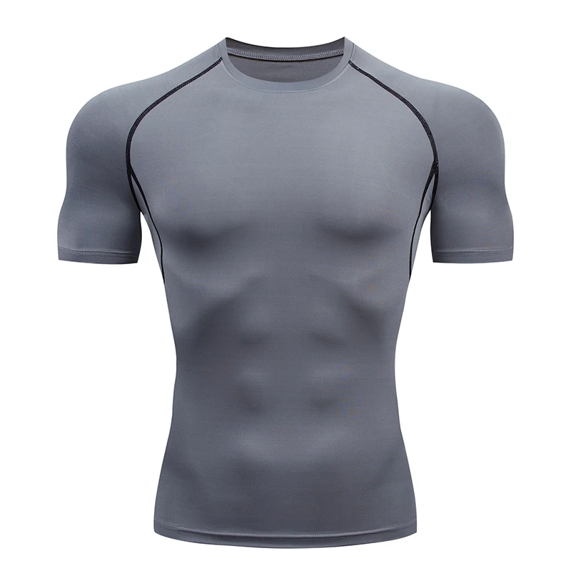 Compression T Shirt Men Bodybuilding Sportswear Short Sleeve Quick Dry Workout Shirts Sport Fit Tops Tee Gym Running T-shirt Men thumbnail 5