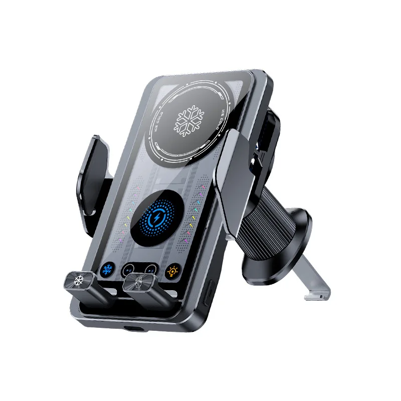 Cooling Car Phone Holder Wireless Charger 15W Fast Charging Semiconductor Cooling 360 Rotation Air Vent Mount Car Phone Holder thumbnail 6