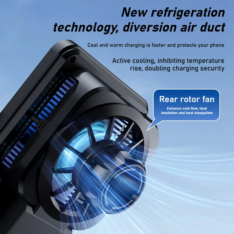 Cooling Car Phone Holder Wireless Charger 15W Fast Charging Semiconductor Cooling 360 Rotation Air Vent Mount Car Phone Holder thumbnail 4