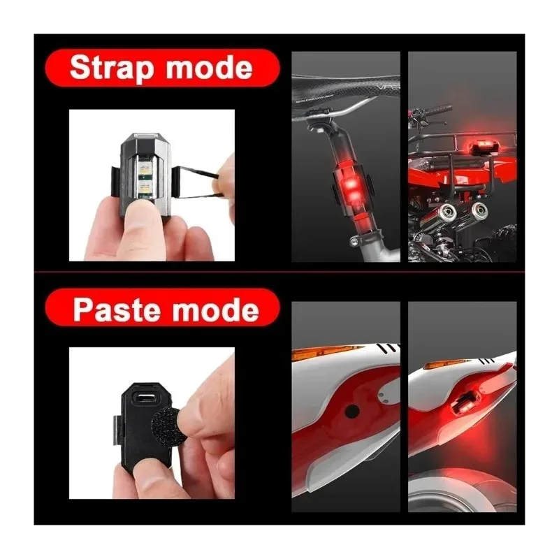 Rechargeable Night Flying Warning Signal Light 7-Color Mini LED Strobe Light - USB for Drone Bike Motorcycle thumbnail 5