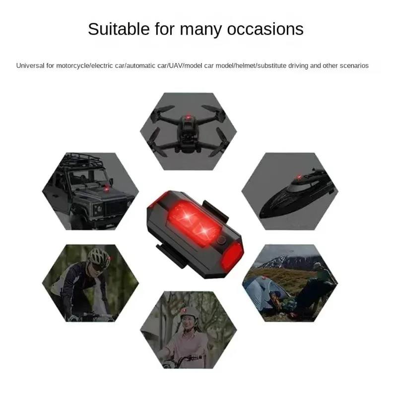 Rechargeable Night Flying Warning Signal Light 7-Color Mini LED Strobe Light - USB for Drone Bike Motorcycle thumbnail 2