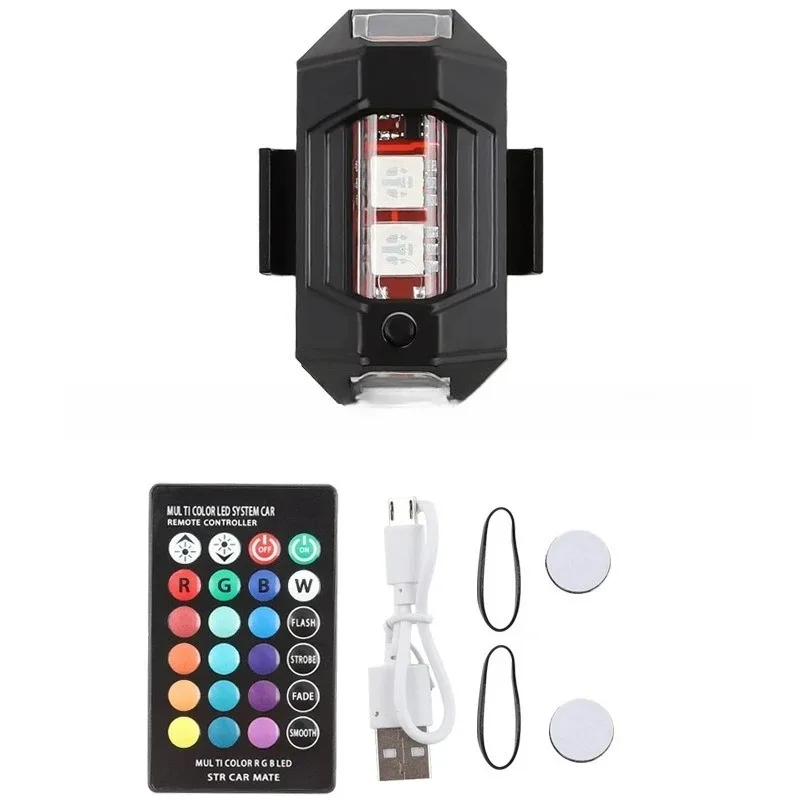 Rechargeable Night Flying Warning Signal Light 7-Color Mini LED Strobe Light - USB for Drone Bike Motorcycle thumbnail 3