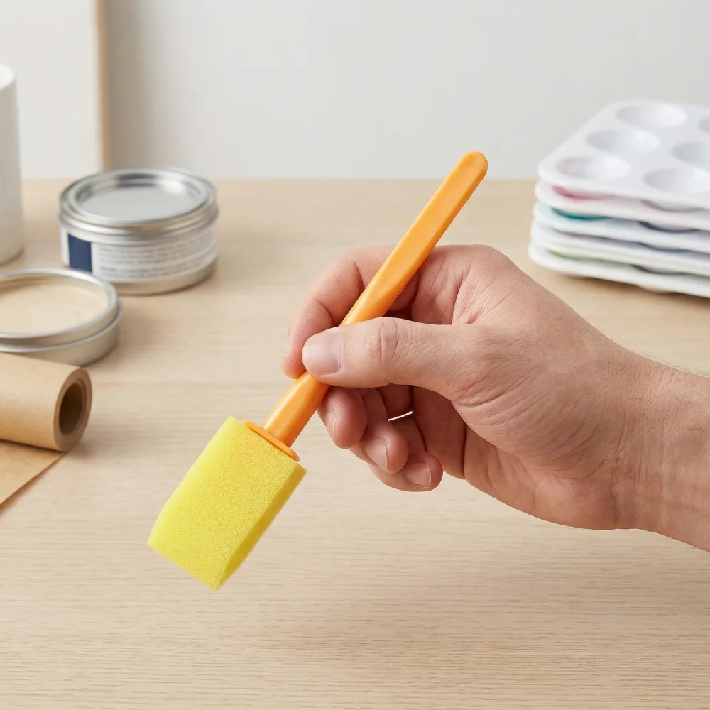 10/20Pcs High Density Sponge Painting Brushes, Plastic Handles, Even Ink for DIY Art & Gap Cleaning thumbnail 5