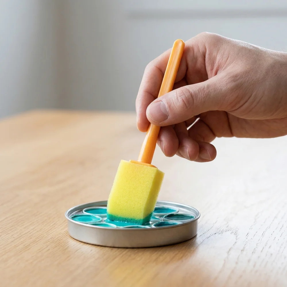 10/20Pcs High Density Sponge Painting Brushes, Plastic Handles, Even Ink for DIY Art & Gap Cleaning thumbnail 4