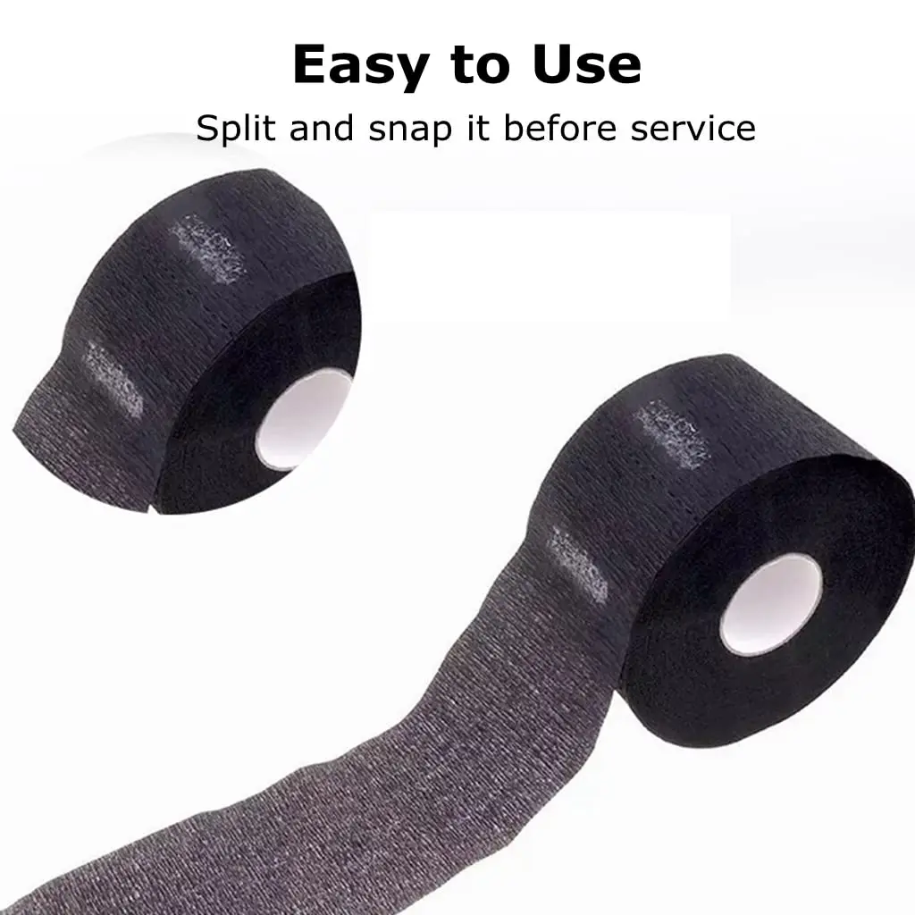 1/3/5 Roll Disposable Black Barber Neck Strips Barber Neck Paper Stretchy Strip Neck Edge Paper Haircut Styling Accessories thumbnail 3