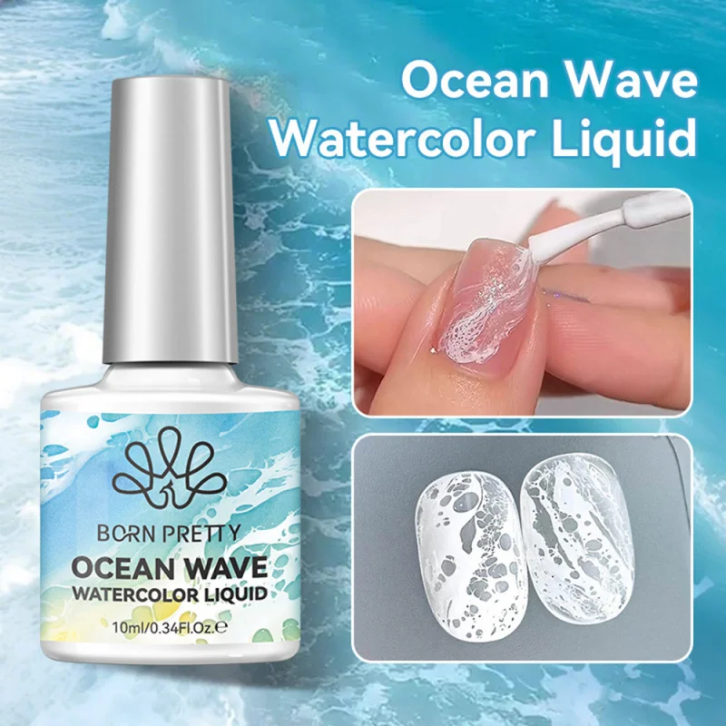 10ml White Ocean Bubble Wave Gel Nail Polish Hollow Bubbles Lace UV LED Soak Off Nails ArtVarnish for Summer Beach Manicure Gel thumbnail 4