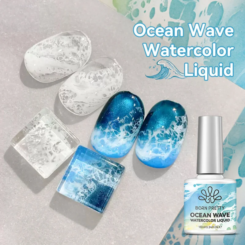 10ml White Ocean Bubble Wave Gel Nail Polish Hollow Bubbles Lace UV LED Soak Off Nails ArtVarnish for Summer Beach Manicure Gel thumbnail 3