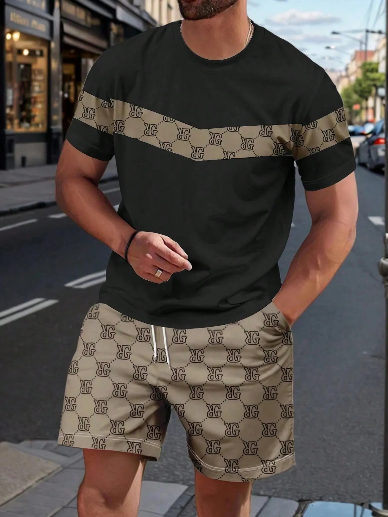 2026 Summer New Men's Suit - 3D Printed Pattern - Breathable Lightweight Comfortable And Fashionable Men's Clothing