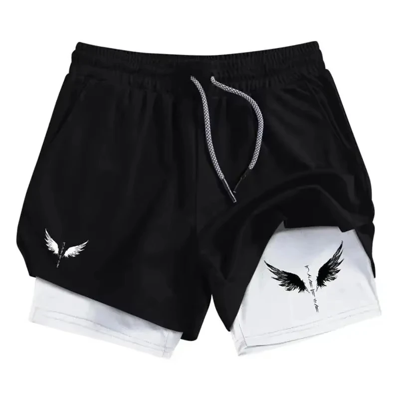 Casual 2-in-1 Performance Shorts for Men's Athletic Quick Dry Fitness Gym Workout Running  Fashion Versatile Pocket JW030 thumbnail 3
