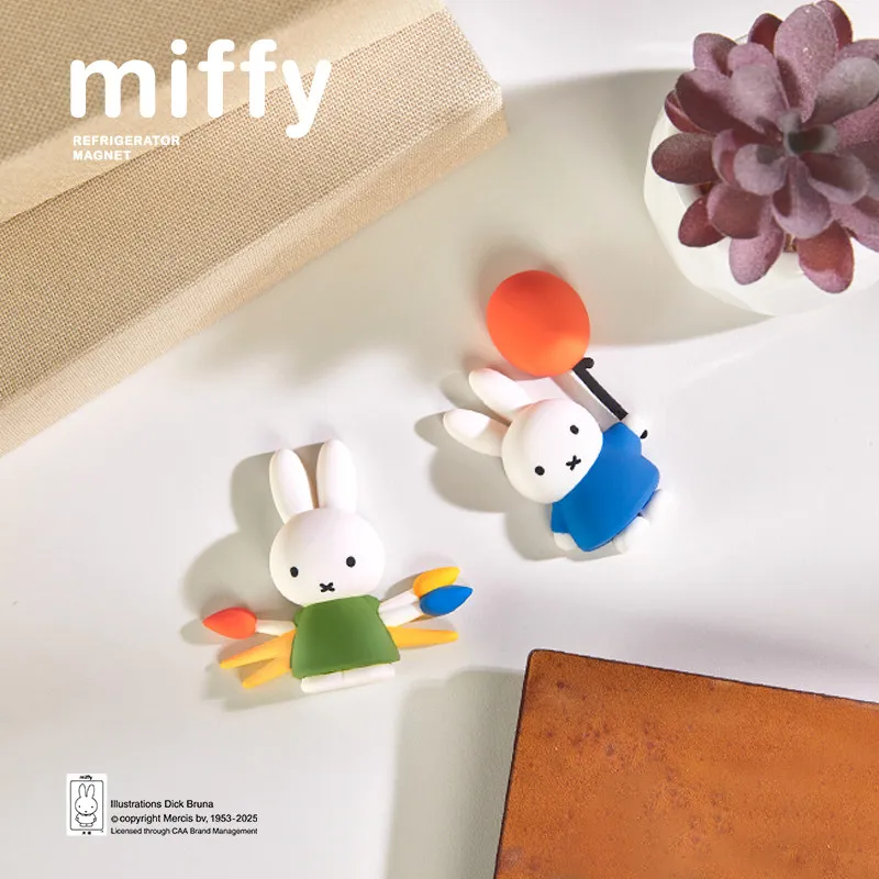 Miffy Rabbit Refrigerator Magnet Balloon Design Series Action Figure Ornaments Figure Doll Model Toys Collect Ornaments thumbnail 3