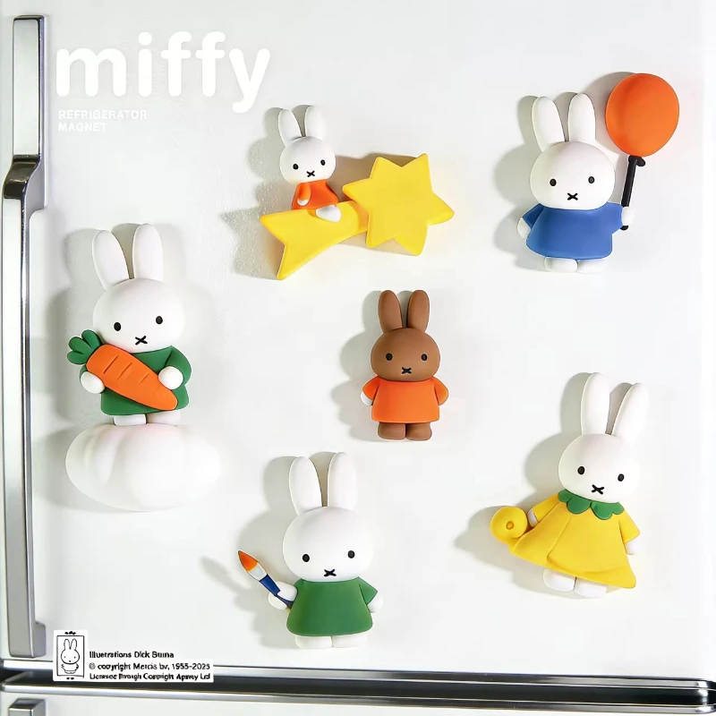 Miffy Rabbit Refrigerator Magnet Balloon Design Series Action Figure Ornaments Figure Doll Model Toys Collect Ornaments thumbnail 2