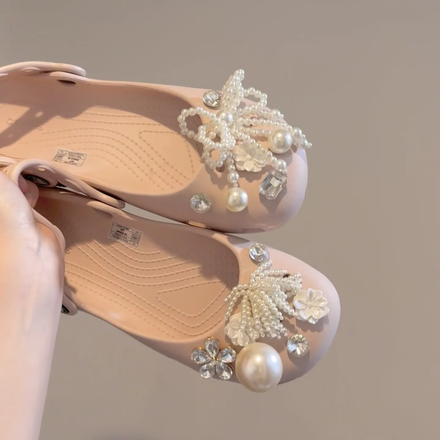Luxury pearl diamond flower Shoe Charms Set Women Ballet Shoes corc charms pack fashion Shoe decorations DIY Shoe Accessories thumbnail 6