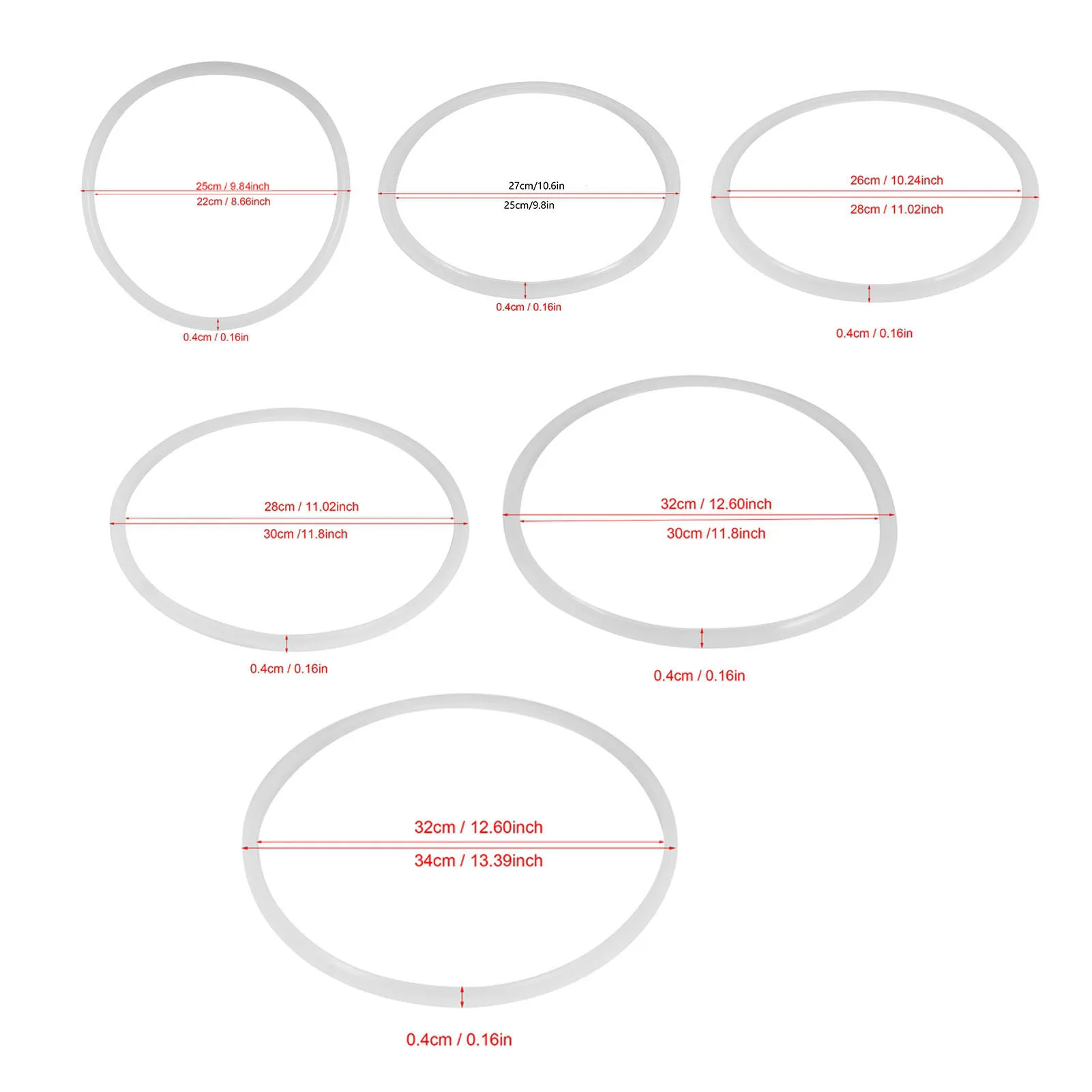 6 Sizes Replacement Clear Silicone Gasket Sealing for Home Pressure Cooker Kitchen Tool Pressure Gasket Cooker Sealing thumbnail 6