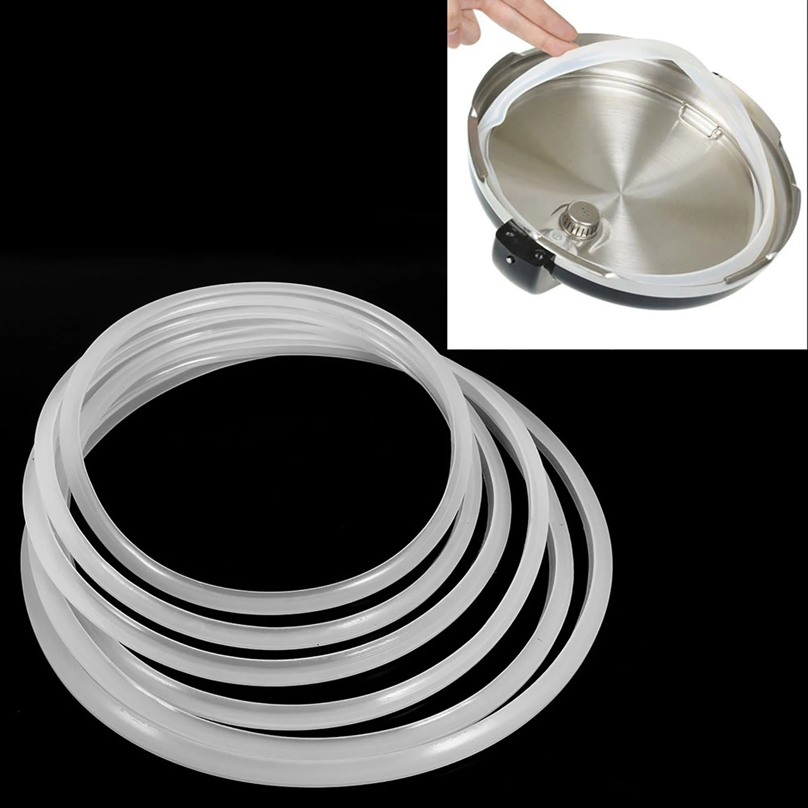 6 Sizes Replacement Clear Silicone Gasket Sealing for Home Pressure Cooker Kitchen Tool Pressure Gasket Cooker Sealing thumbnail 3