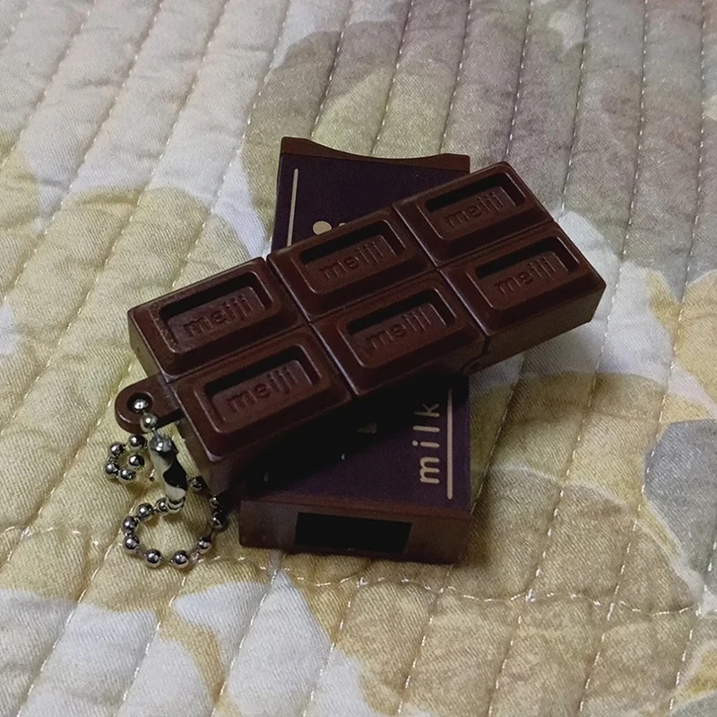 Hot Japanese Style Simulated Meiji Chocolate Fidget Toy Bendable Snap Stress Relief Keychain Pendant Creative Gift S thumbnail 6