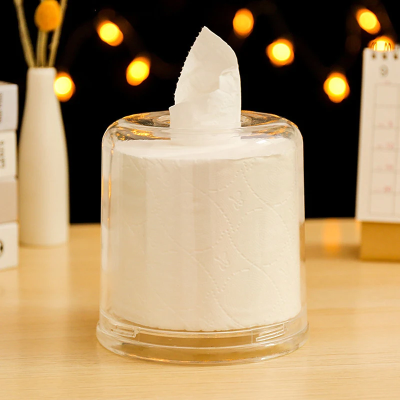 Living Room Desktop Transparent Napkin Box Ins Style Home Creative Bathroom Storage Simple Acrylic Square/Round Tissue Box thumbnail 4