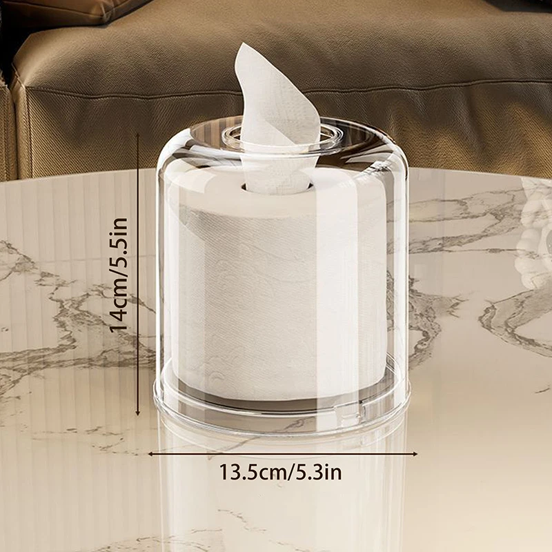 Living Room Desktop Transparent Napkin Box Ins Style Home Creative Bathroom Storage Simple Acrylic Square/Round Tissue Box thumbnail 2