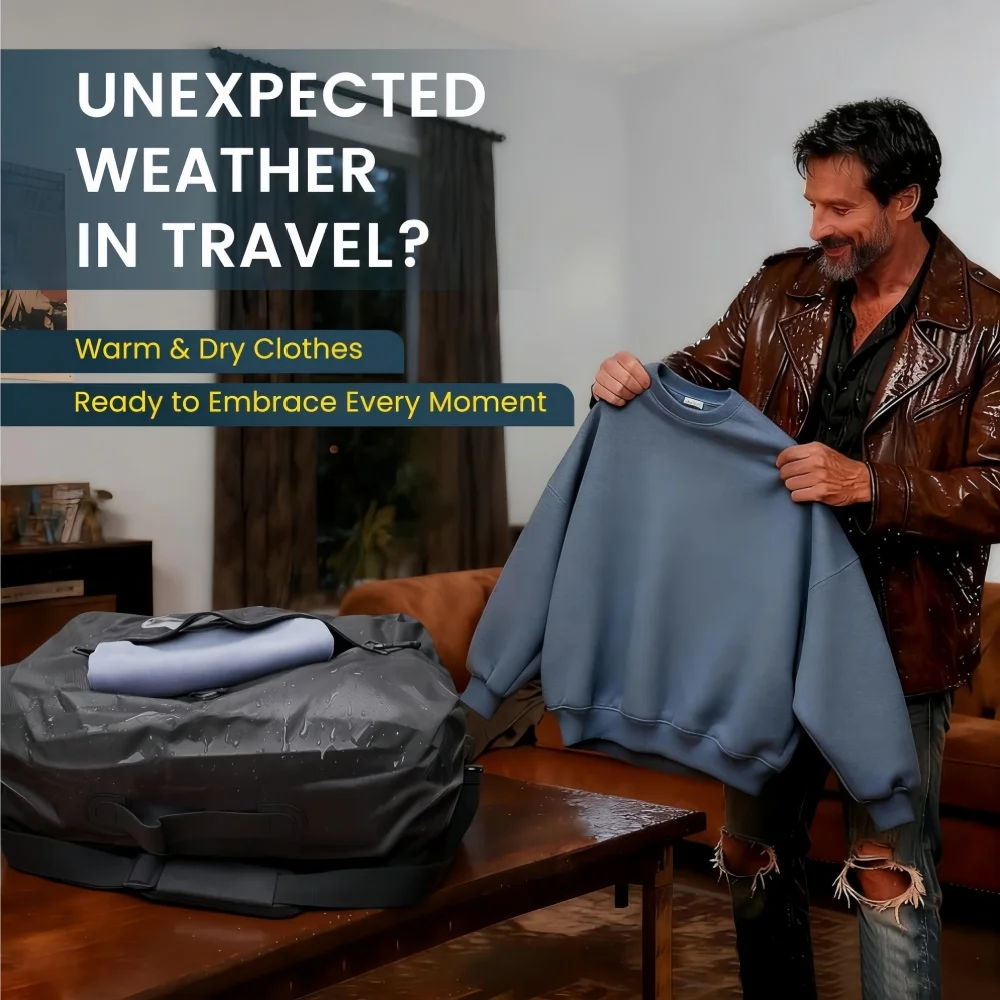 34L Vacuum Travel Bag  Reusable Storage Bags Folding Outdoor Travel Essentials Compression Bag for Suitcases Backpack Luggage thumbnail 2