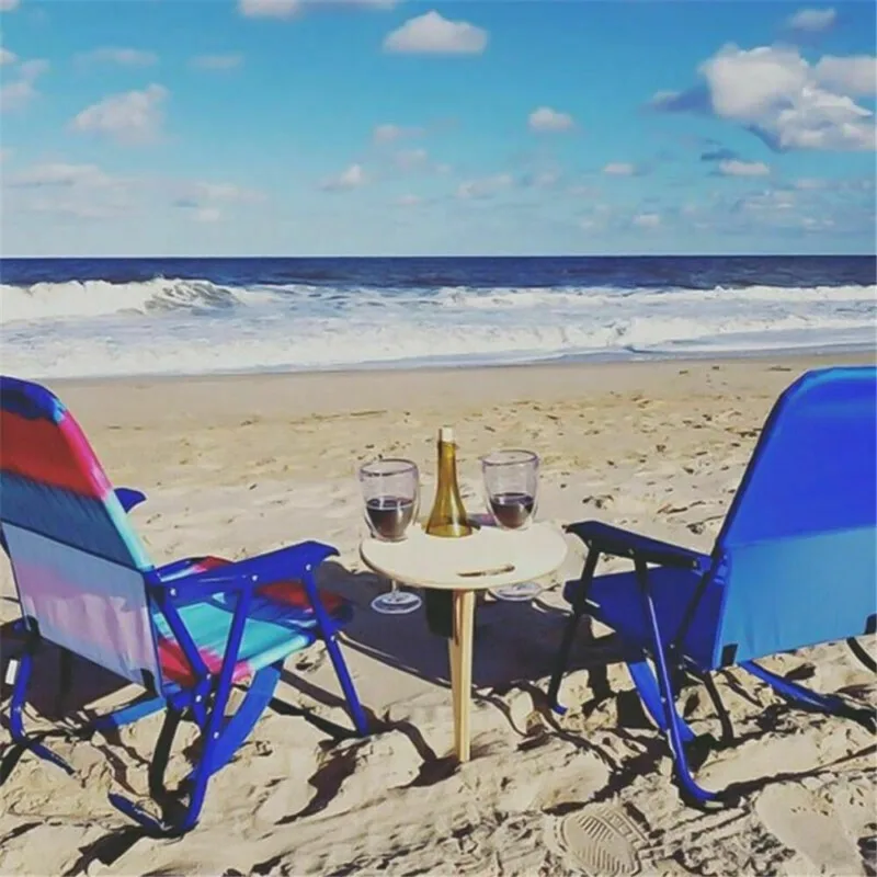 Outdoor Wine Table Portable Picnic Table Wine Glass Rack Collapsible Table thumbnail 5