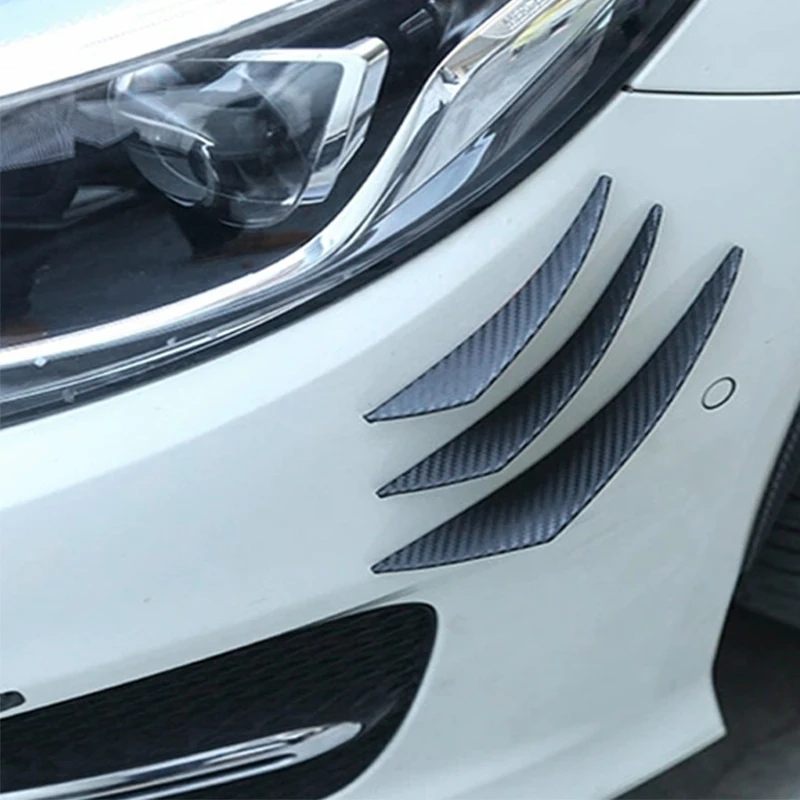 6pcs Universal Rubber Car Front Bumper Lip Protector Rear Diffuser Black Carbon Fiber Spoiler Splitter Wing Protection Guard thumbnail 6