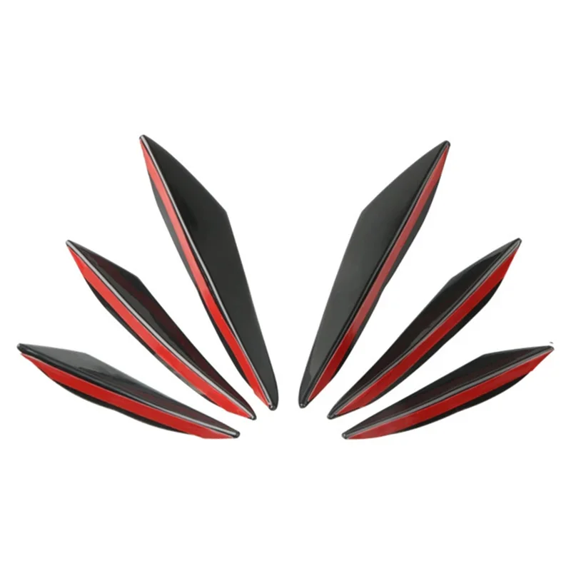 6pcs Universal Rubber Car Front Bumper Lip Protector Rear Diffuser Black Carbon Fiber Spoiler Splitter Wing Protection Guard thumbnail 4