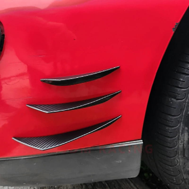 6pcs Universal Rubber Car Front Bumper Lip Protector Rear Diffuser Black Carbon Fiber Spoiler Splitter Wing Protection Guard thumbnail 5