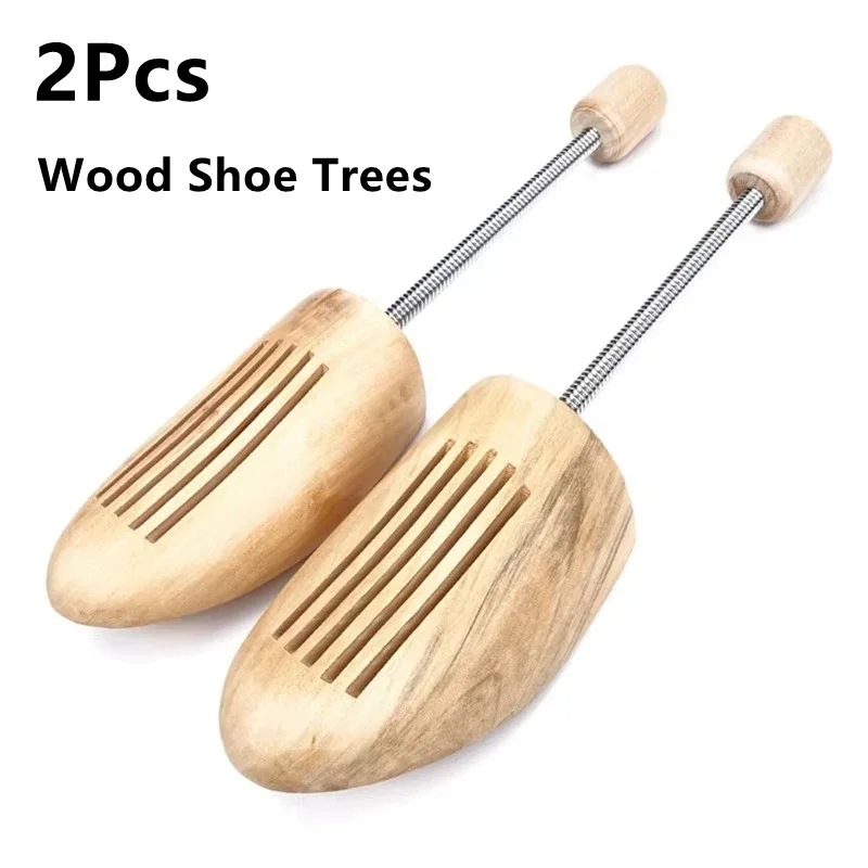 Anti Deformation & Haping Anti Wrinkle Adjustable Wood Shoe Trees with Spring - Wooden Shoe Stretcher for Men Women Shoe Lasts thumbnail 4