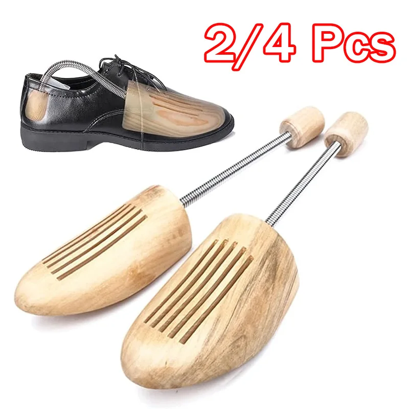 Anti Deformation & Haping Anti Wrinkle Adjustable Wood Shoe Trees with Spring - Wooden Shoe Stretcher for Men Women Shoe Lasts thumbnail 2