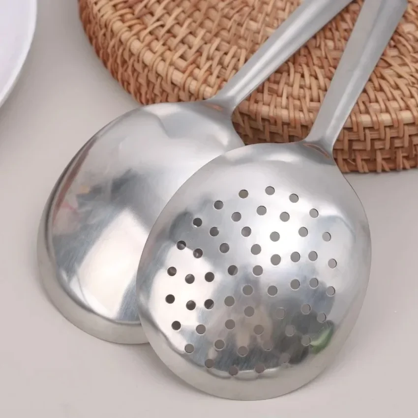 1Pc Stainless Steel Ladles For Serving Soup Rice Serving Spoon Drain Hole Heat Insulated Handle Kitchen Utensils For Daily Use thumbnail 6