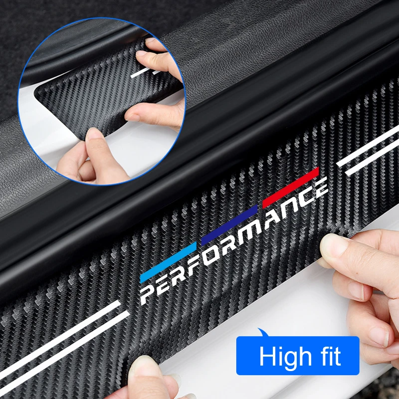 Carbon Fiber Car Sticker Car Door Protective Strip For BMW M Emblem E46 E36 E34 F10 E90 F30 E60 F30 E53 E30 E92 E87 thumbnail 4