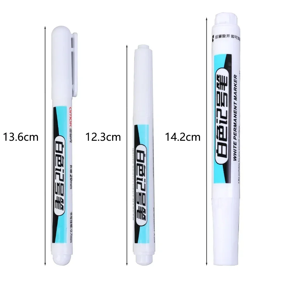 5/1Pcs Oily White Marker Pen Graffiti Pens Waterproof Permanent Gel Pencil Tire Notebook Glass Painting Pen 0.7mm 1mm 2.5mm thumbnail 6