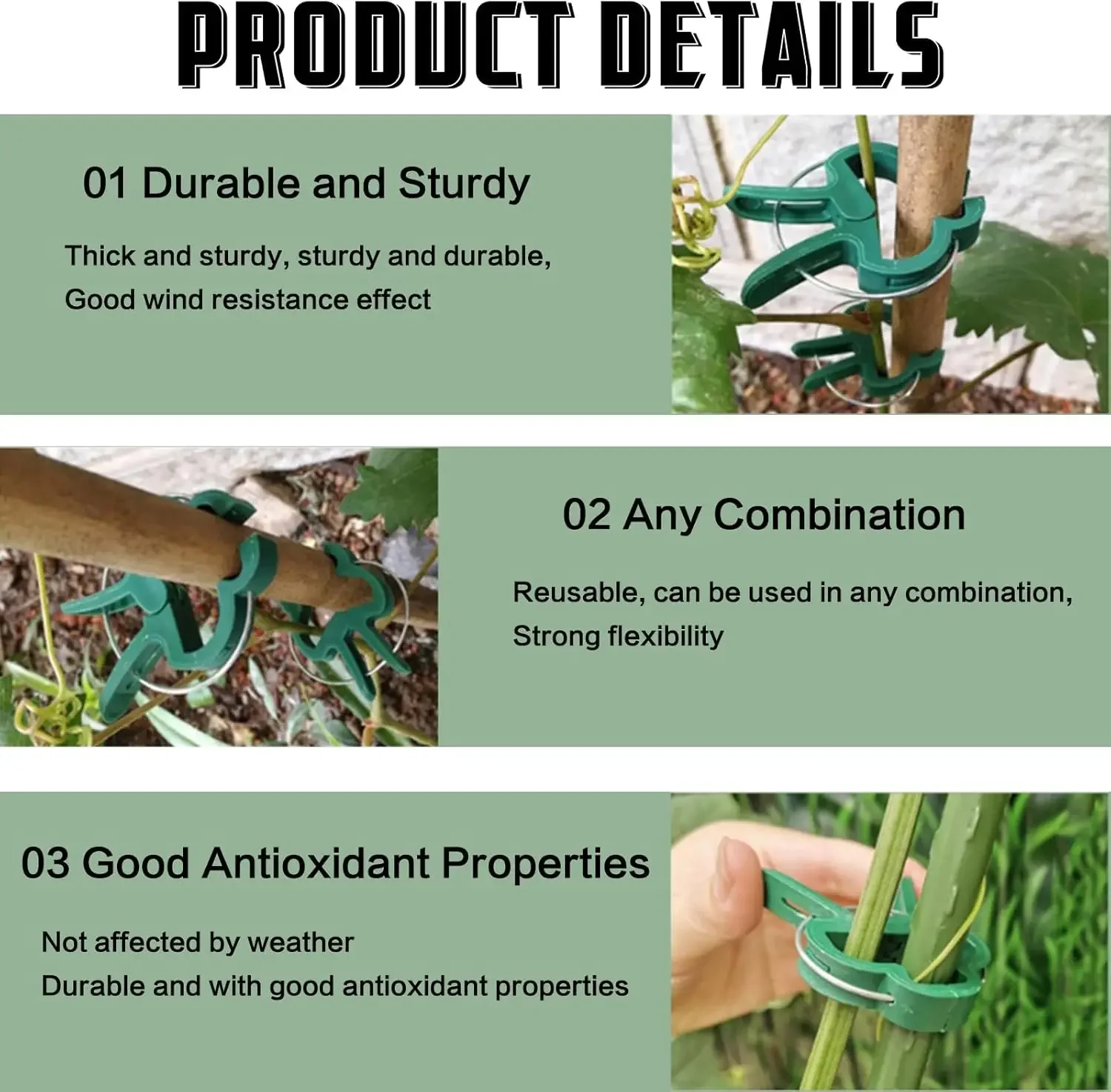Plant Fixed Clips Reusable Garden Greenhouse Bracket for Fixed Plants Vine Flower Seedling Tomatoes Support Garden Supplies thumbnail 6