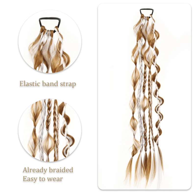 Wig Braid Lantern Bubble Fried Dough Twists Braid Ponytail Female Dummy Hair Twist Boxing Braid Wig Ponytail thumbnail 3