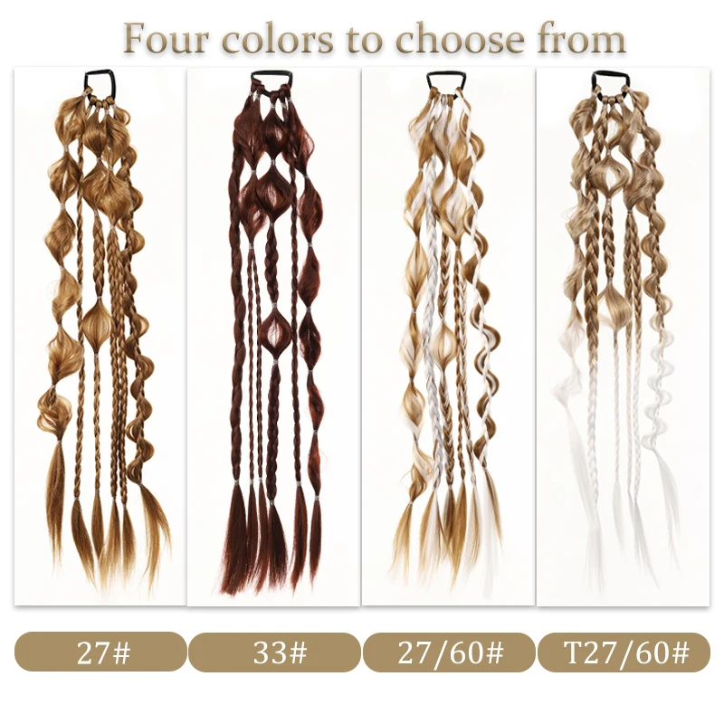 Wig Braid Lantern Bubble Fried Dough Twists Braid Ponytail Female Dummy Hair Twist Boxing Braid Wig Ponytail thumbnail 5
