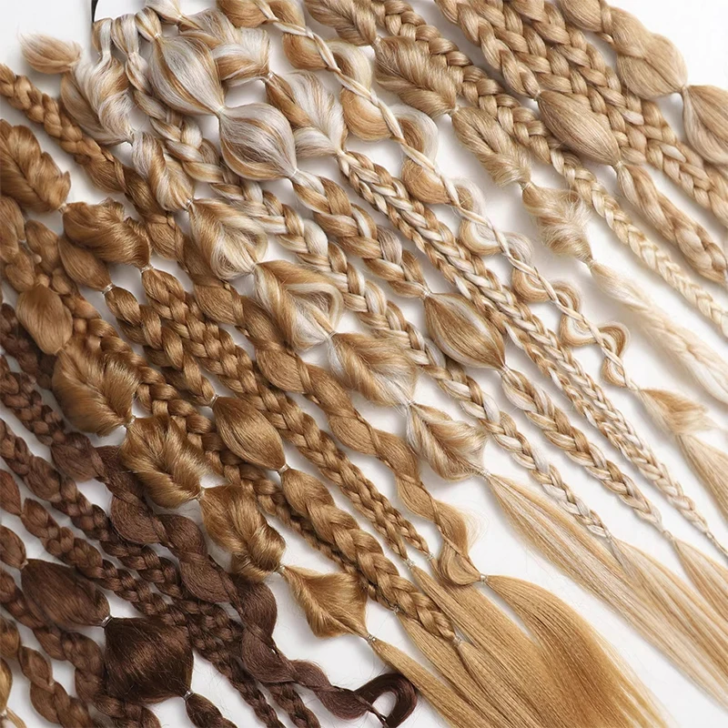 Wig Braid Lantern Bubble Fried Dough Twists Braid Ponytail Female Dummy Hair Twist Boxing Braid Wig Ponytail thumbnail 6