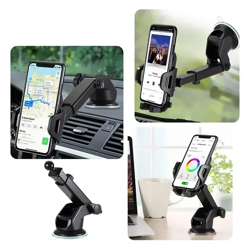 360° Rotatable Stable Car Phone Bracket Universal Windshield Suction Cup Air Vent Mount Car Phone Holder Stand for Mobile Phones thumbnail 5