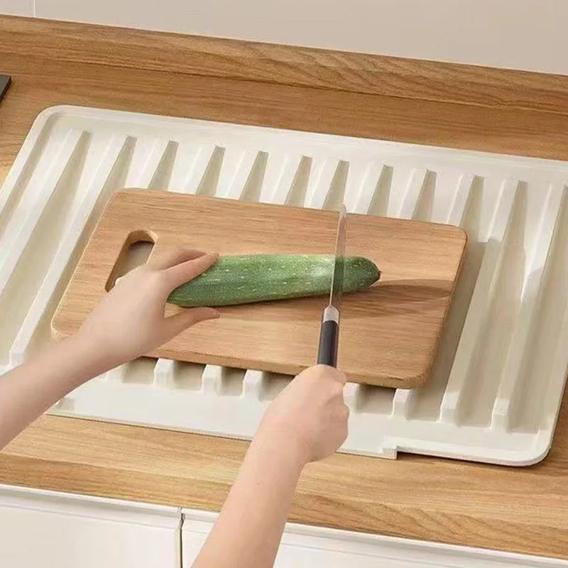 Kitchen Silicone Drain Mat Slope Design Drain Quickly Mat Dish Drying Mat Thickening Anti-hot Pan Mat Kitchen Storage Accessory thumbnail 4