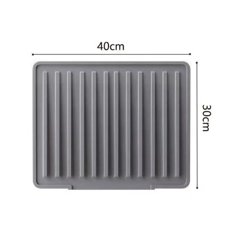 Kitchen Silicone Drain Mat Slope Design Drain Quickly Mat Dish Drying Mat Thickening Anti-hot Pan Mat Kitchen Storage Accessory thumbnail 6