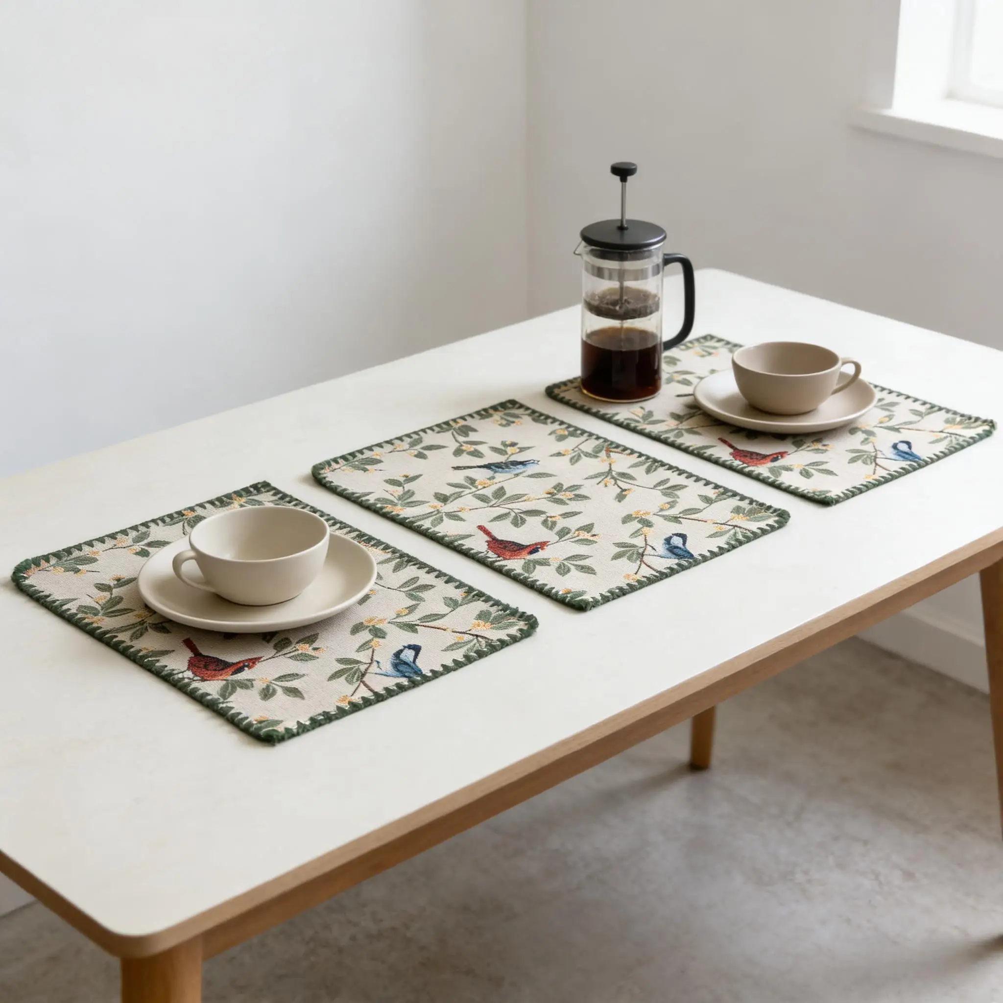 Farmhouse Kitchen Dining Table Placemats Cotton Linen Place Mats for Farmhouse Kitchen Tabletop Cotton Table mats 12 x 18 Inch thumbnail 4