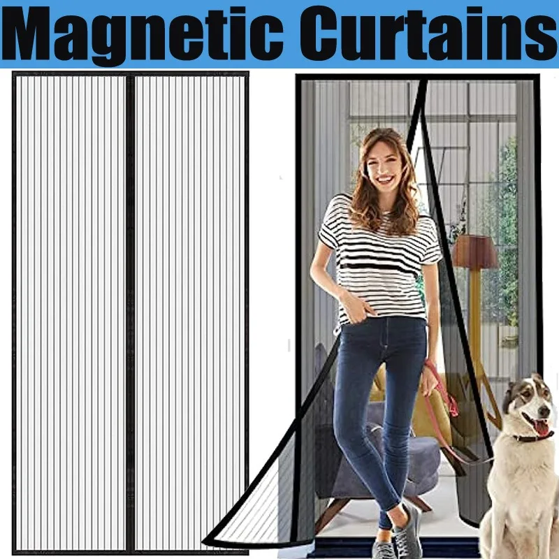 Easy-Install Magnetic Mesh Curtain for Summer, Heavy-Duty Striped,for Various Room And Door Types,Insect-Proof for All Seasons thumbnail 6