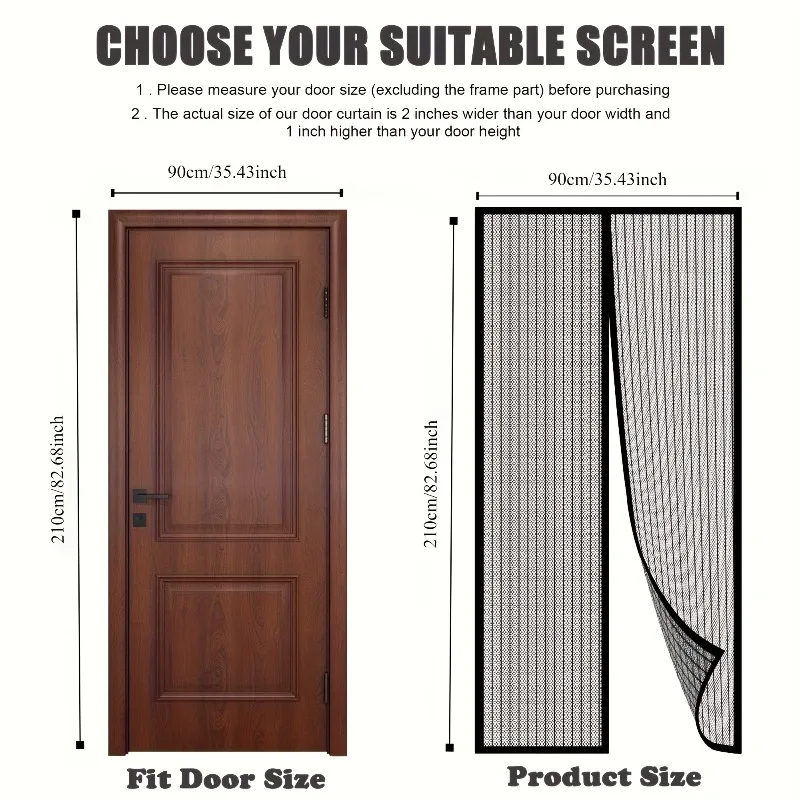 Easy-Install Magnetic Mesh Curtain for Summer, Heavy-Duty Striped,for Various Room And Door Types,Insect-Proof for All Seasons thumbnail 5
