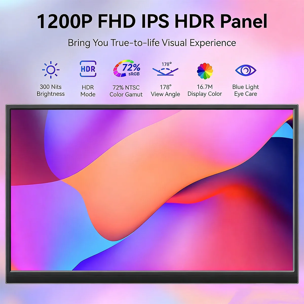 Ultra Slim 14 Inch Touchscreen Portable Monitor 1200P 60Hz Split Display with Stand, for Laptop, Game Consoles & Mobile Devices thumbnail 2