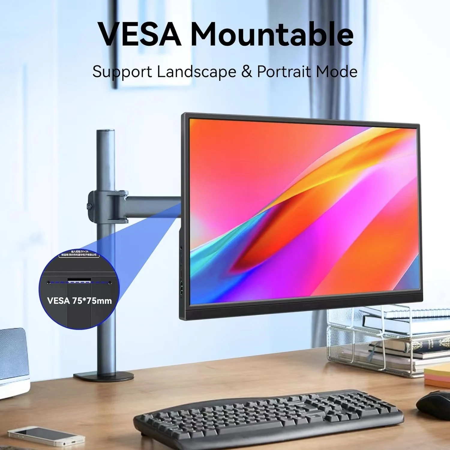 Ultra Slim 14 Inch Touchscreen Portable Monitor 1200P 60Hz Split Display with Stand, for Laptop, Game Consoles & Mobile Devices thumbnail 6