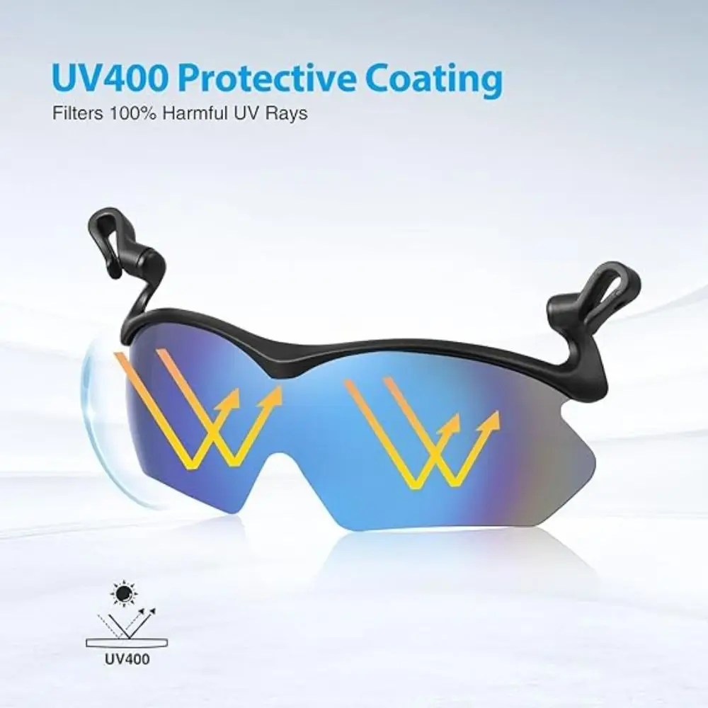 Adjustable Clip Cap Sports Sunglasses Flip-Up Cover Clip On Hat Cycling Goggles UV Protection Fishing Biking Eyewear thumbnail 3